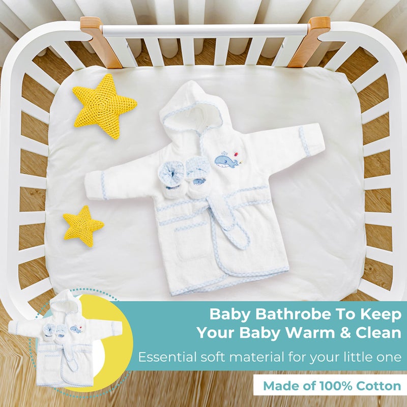 Spasilk 100% Cotton Hooded Terry Bathrobe with Booties â€” Baby Girl Gifts â€” Baby Boy Gifts â€”One Size â€” Shower Gift - Image 5